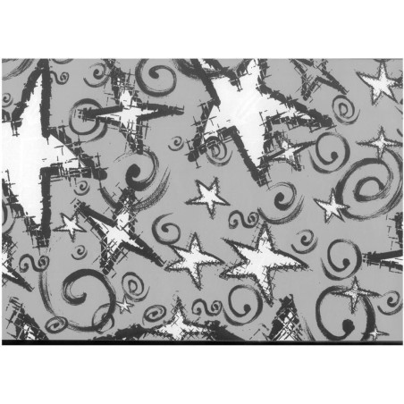 PAPEL REGALO ROLLO 31 SETIMPRES PACK 2U ESTUCADO NAVIDAD ESTRELLAS ORO PLATA N8P