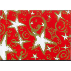 PAPEL REGALO ROLLO 31 SETIMPRES PACK 2U ESTUCADO NAVIDAD ESTRELLAS ORO ROJO N8R