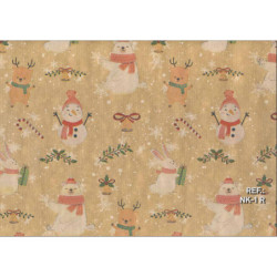 PAPEL REGALO ROLLO 31 SETIMPRES NAVIDAD KRAFT MUÑECO NIEVE ROJO NK1R PACK 2U