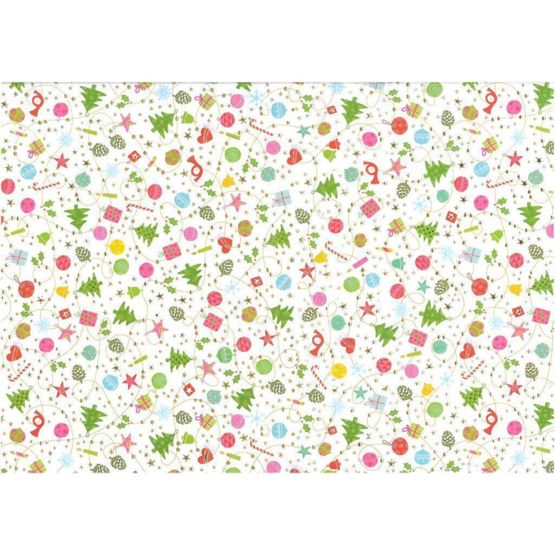 PAPEL REGALO 50*70 ARGU TURNOWSKY NAVIDAD ARBOLES PTE 10H 38759 MOD 03 ^
