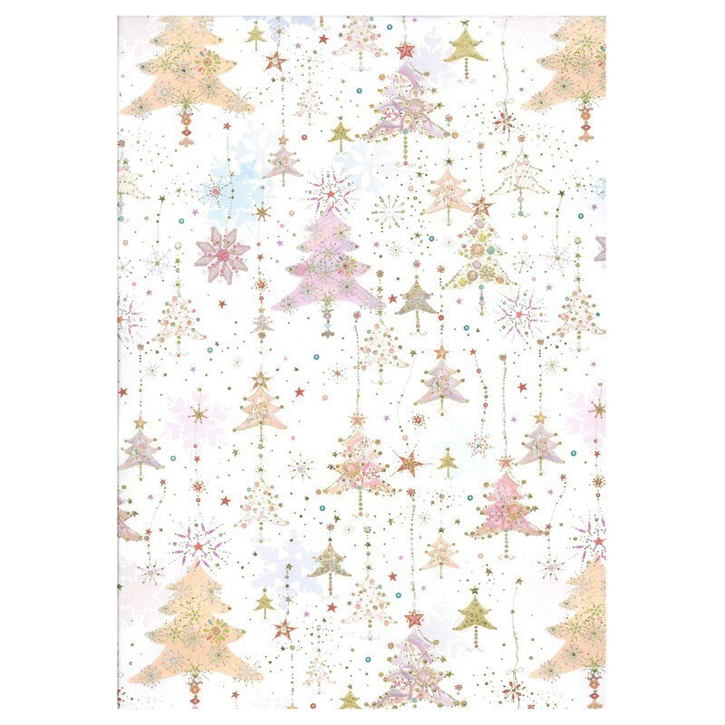 PAPEL REGALO 50*70 ARGU TURNOWSKY NAVIDAD ABETOS PTE 10H 38763 ^