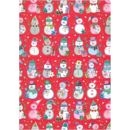 PAPEL REGALO 50*70 ARGU TURNOWSKY NAVIDAD MUÑECOS NIEVE PTE 10H 39078 ^