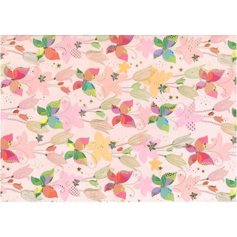 PAPEL REGALO 50*70 ARGU TURNOWSKY MARIPOSAS ROSA PTE 10H 39100 MOD 17