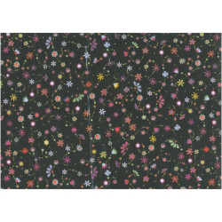 PAPEL REGALO 50*70 ARGU TURNOWSKY FLORES NEGRO PTE 10H 39105 MOD 21 ^