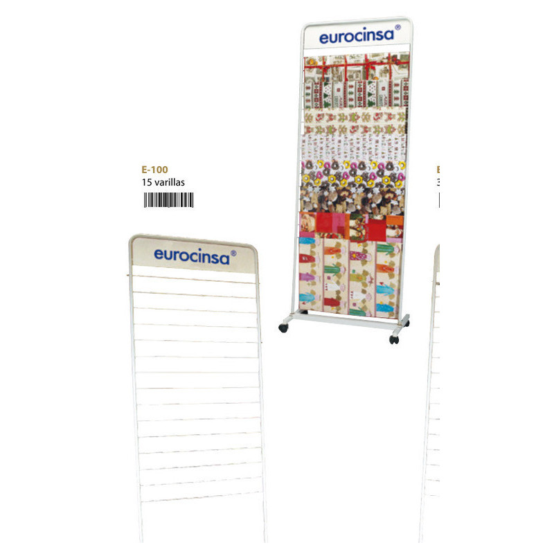 EXPOSITOR PARA PAPEL DE REGALO 70*100 15 VARILLAS C/RUEDAS