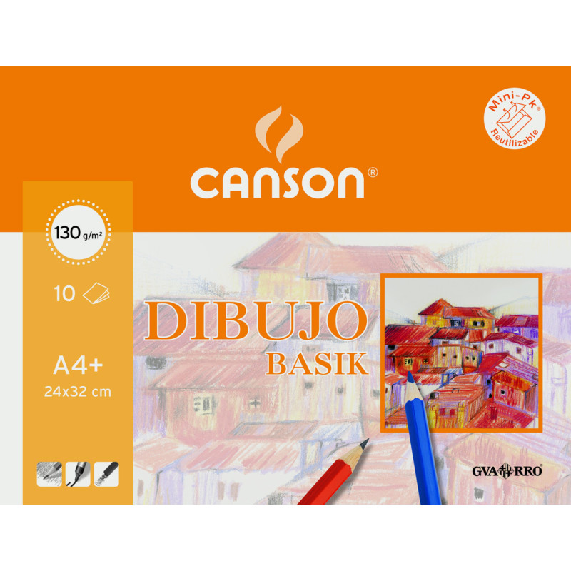 PAPEL CANSON BASIK MINIPACK 130G A-4B 24*32 LISO 10H C 200 406 345