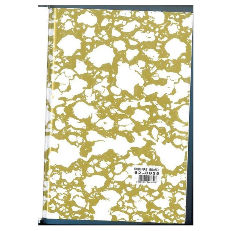 PAPEL CELOFAN CINSA 0,8*50M 35 MICRAS PATRON MANCHAS ORO ^