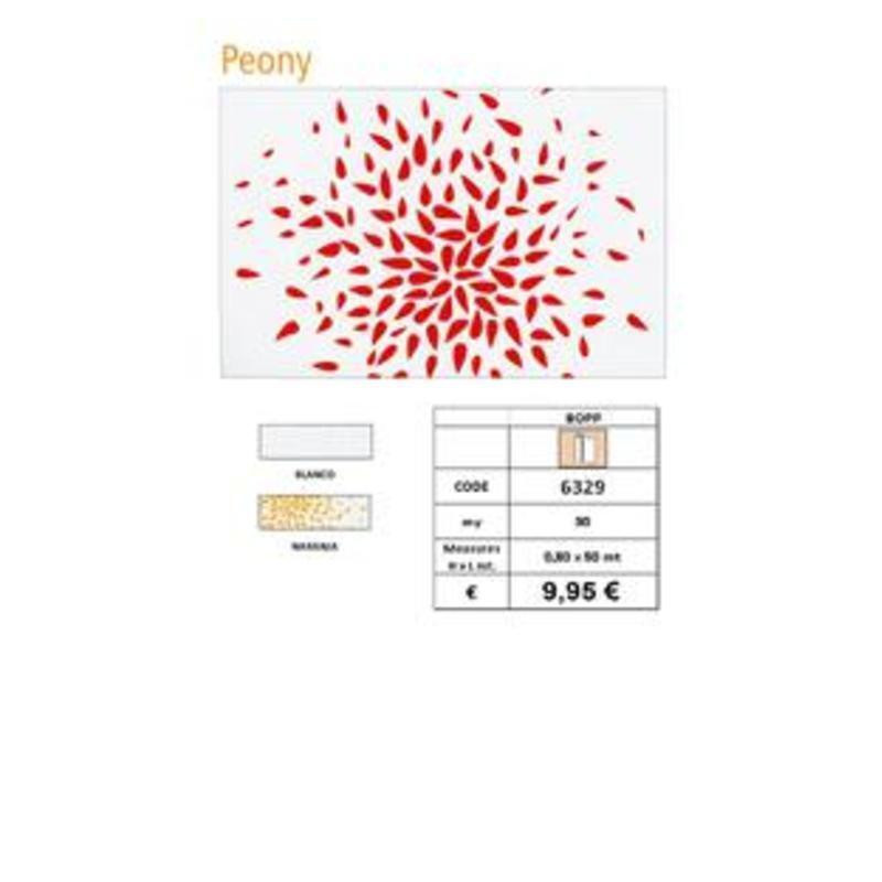 PAPEL CELOFAN PEONY 0,8*50M PETALOS NARANJA 6329