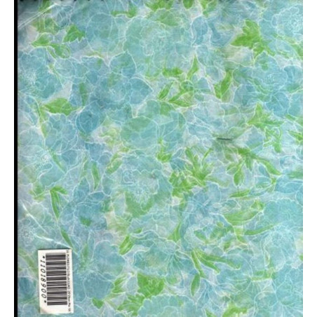TUL FLORES FILO BLANCO AZUL CUADRADO 25*25   PTE 100U ^