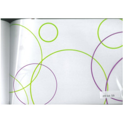 PAPEL CELOFAN HVS 0,8*50M CIRCULOS VERDE VIOLETA PP0458