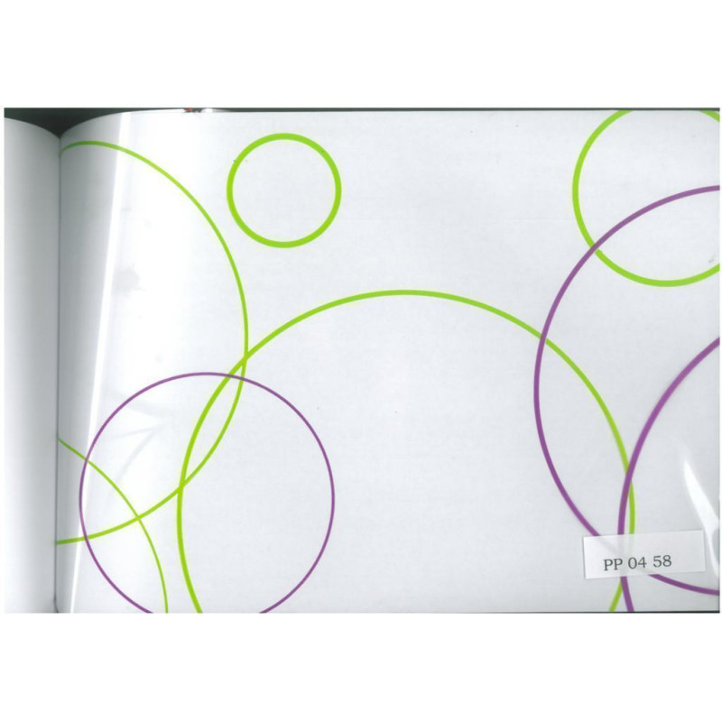PAPEL CELOFAN HVS 0,8*50M CIRCULOS VERDE VIOLETA PP0458