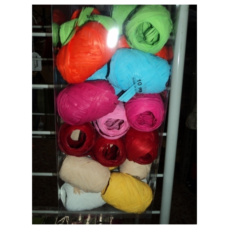 CINTA REGALO 5MM BARRILETE RAFIA PRIMAVERA C/30U 1150