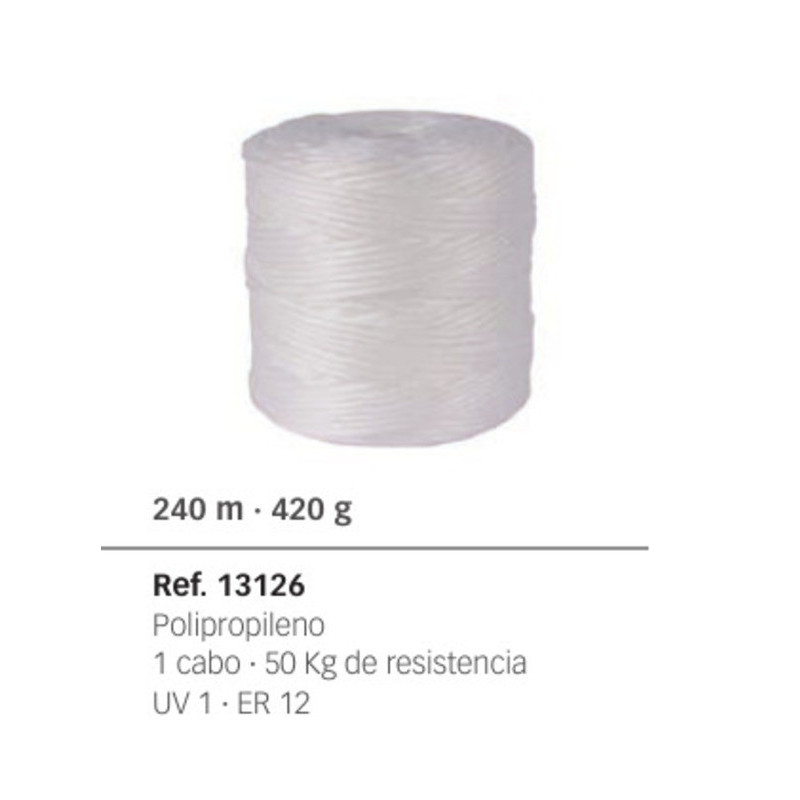 CUERDA POLIPROPILENO APLI 240M BOBINA RESISTENCIA 50KG  REF 13126