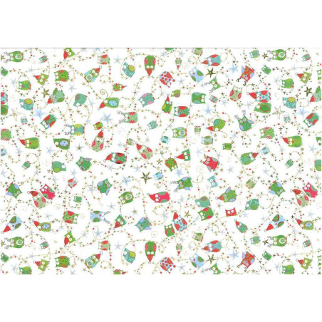 PAPEL REGALO 50*70 ARGU TURNOWSKY NAVIDAD BUHOS PTE 10H 38761 MOD 05 ^