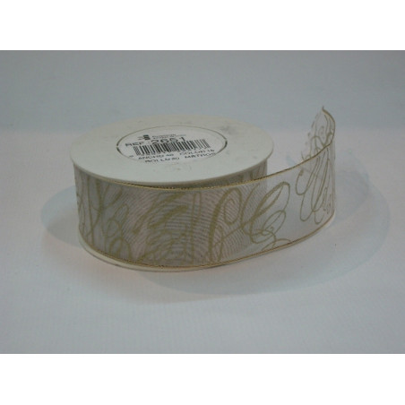 CINTA REGALO SEDA LETTERS ORO 40MM 20M 2651