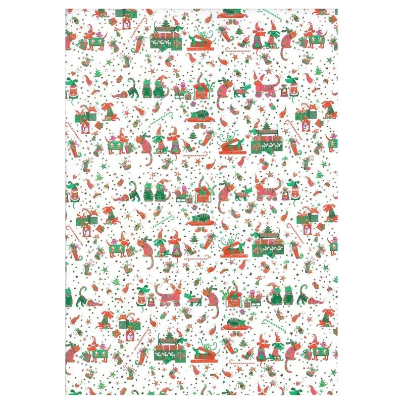 PAPEL REGALO 50*70 ARGU TURNOWSKY NAVIDAD ANIMALITOS PTE 10H 38765 ^
