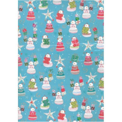 PAPEL REGALO 50*70 ARGU TURNOWSKY NAVIDAD ESTRELLAS Y MUÑECOS PTE 10H 38769 ^
