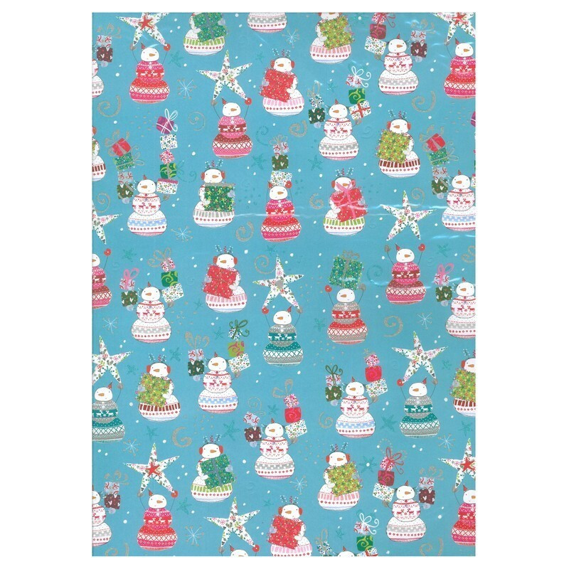 PAPEL REGALO 50*70 ARGU TURNOWSKY NAVIDAD ESTRELLAS Y MUÑECOS PTE 10H 38769 ^