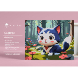LIENZO ALEX BOG PINTAR POR NUMEROS 40*50 GATO AZUL SG-0893