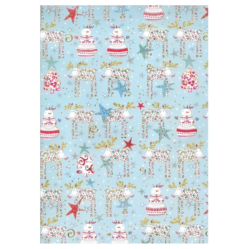 PAPEL REGALO 50*70 ARGU TURNOWSKY NAVIDAD RENOS Y MUÑECOS PTE 10H 38771 ^