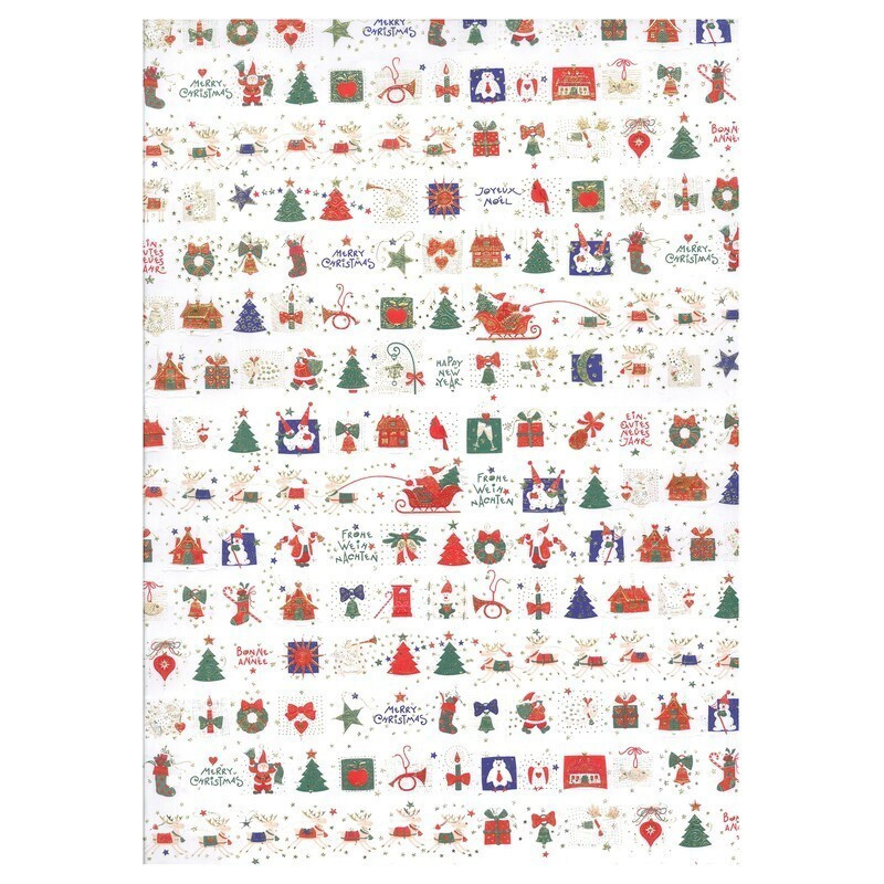 PAPEL REGALO 50*70 ARGU TURNOWSKY NAVIDAD SIMBOLOS PTE 10H 39073 ^