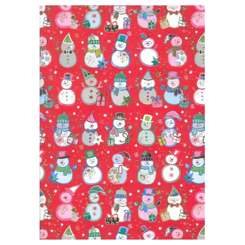 PAPEL REGALO 50*70 ARGU TURNOWSKY NAVIDAD MUÑECOS NIEVE PTE 10H 39078 ^