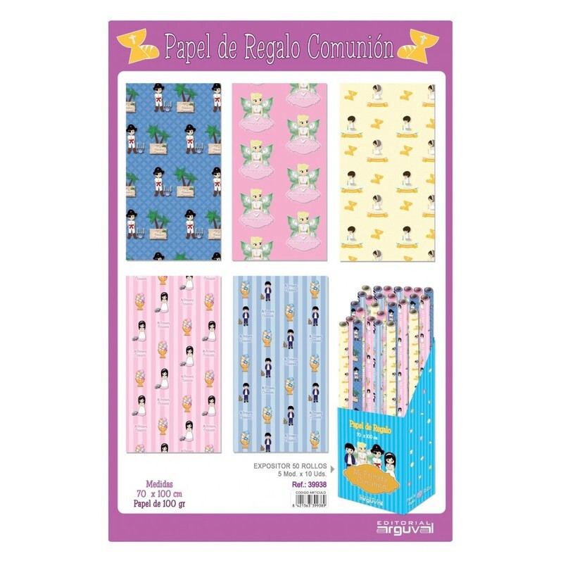 PAPEL REGALO 70*100 ROLLO COMUNION ARGU 5 MOD 39938
