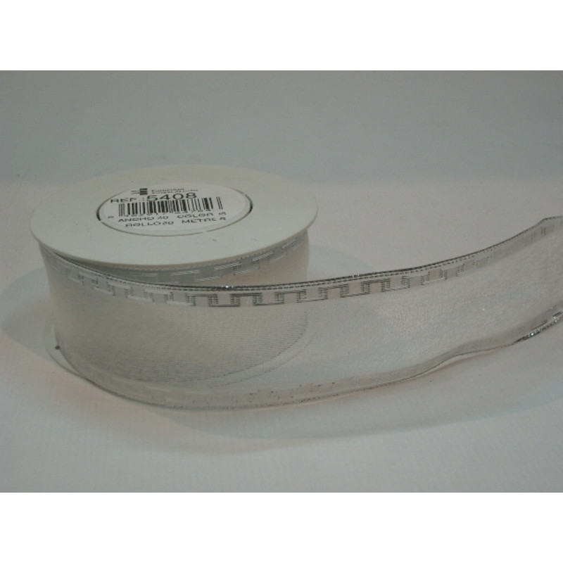 CINTA REGALO SEDA CAPRICE BLANCA 40MM 20M 5408 ^