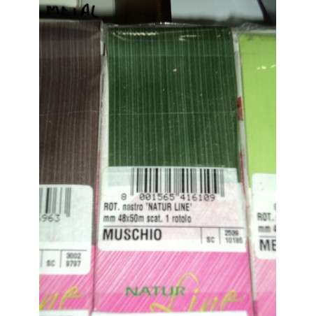CINTA REGALO NATURE 50MM 50M VERDE MUSGO 5680 ^