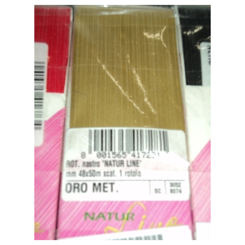 CINTA REGALO NATURE 50MM 50M ORO 5680 ^