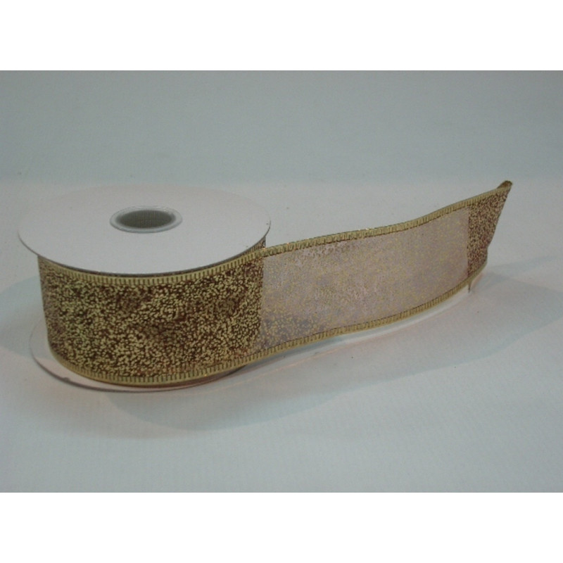 CINTA REGALO SEDA GRABADA GRANATE ORO 40MM 10YD 57398104 ^