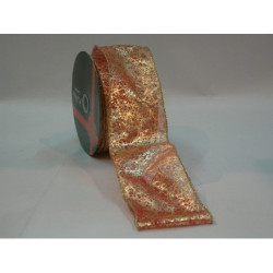 CINTA REGALO SEDA ROJO ORO 63MM 25M 57501 ^