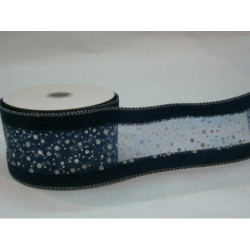 CINTA REGALO SEDA TERCIOPELO AZUL PLATA 60MM 10YD 58497113 ^