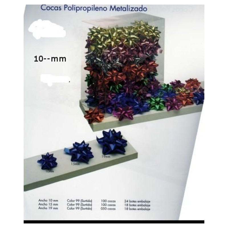 LAZO-ESTRELLA METALIZADO 10MM C/100U 1306/10C99