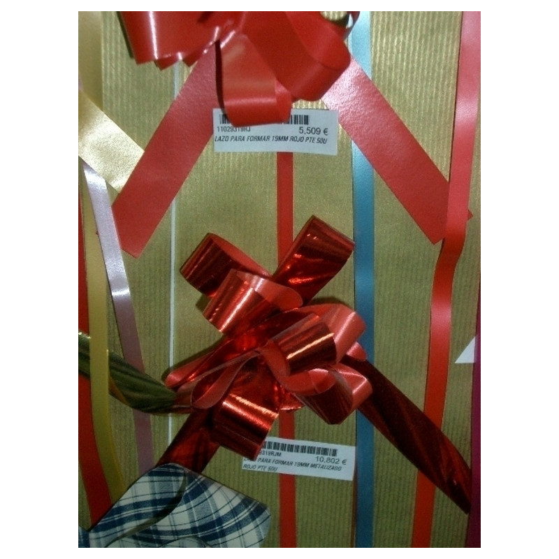 LAZO PARA FORMAR 19MM METALIZADO ROJO PTE 50U