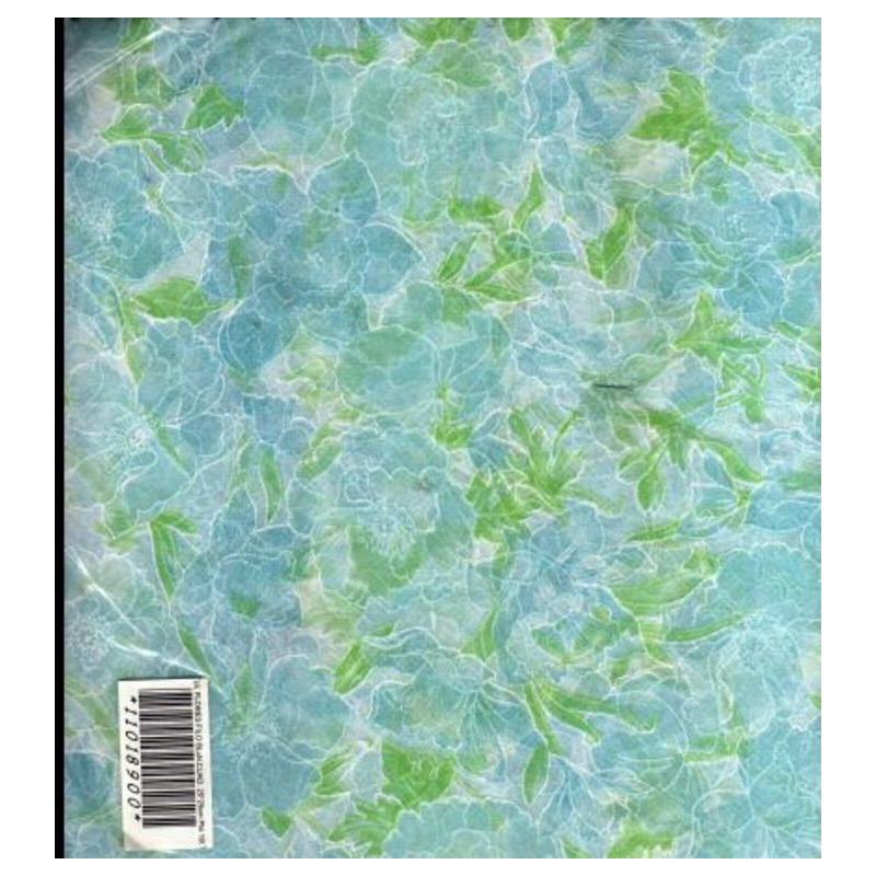 TUL FLORES FILO BLANCO AZUL CUADRADO 25*25   PTE 100U ^