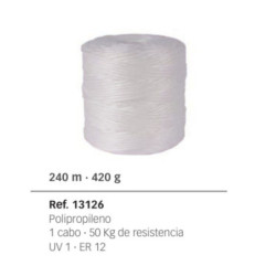 CUERDA POLIPROPILENO APLI 240M BOBINA RESISTENCIA 50KG  REF 13126