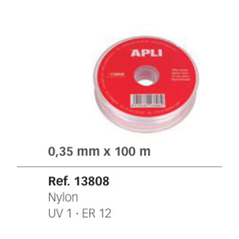 HILO PESCA APLI NYLON 0,35 * 100M BOBINA REF. 13808