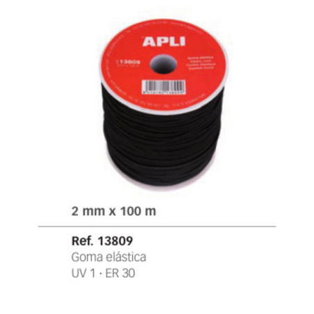 CUERDA GOMA ELASTICA APLI 2*100M BOBINA REF 13809