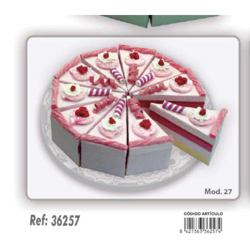 CAJITA ARGU TARTA 10 PORCIONES CREMA DE FRESA 36257 ^