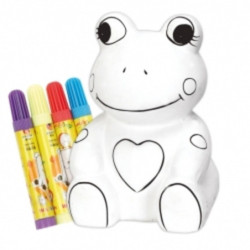 JUEGO HUCHA CERAMICA PERONA C/ROTULADORES RANITA PEQUEÑO 40670