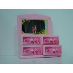 JOYERO MUSICAL ALEX BOG PLASTICO C/ESPEJO Y CAJONES MT743