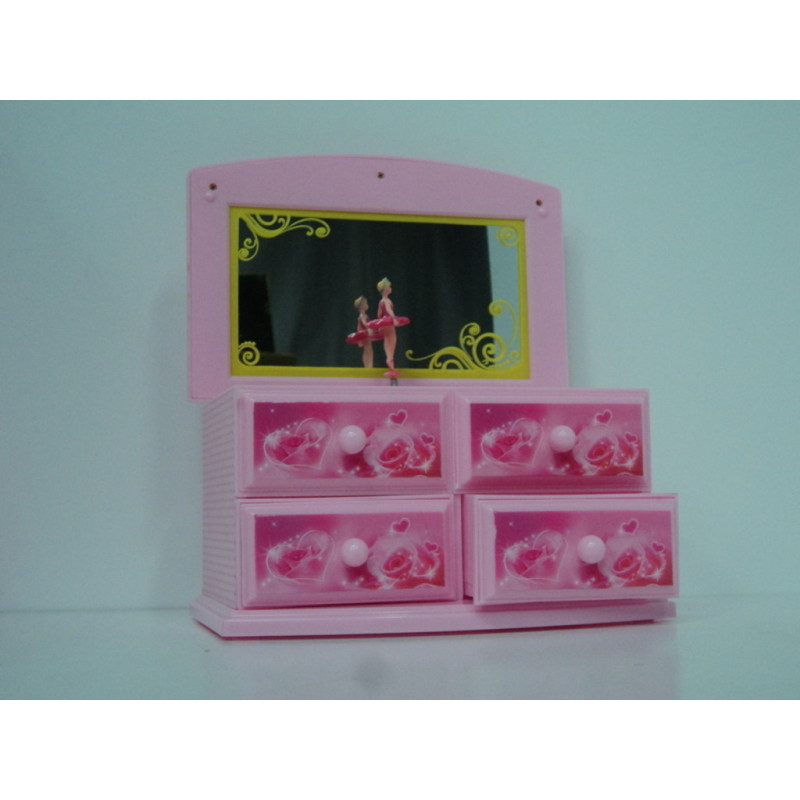 JOYERO MUSICAL ALEX BOG PLASTICO C/ESPEJO Y CAJONES MT743