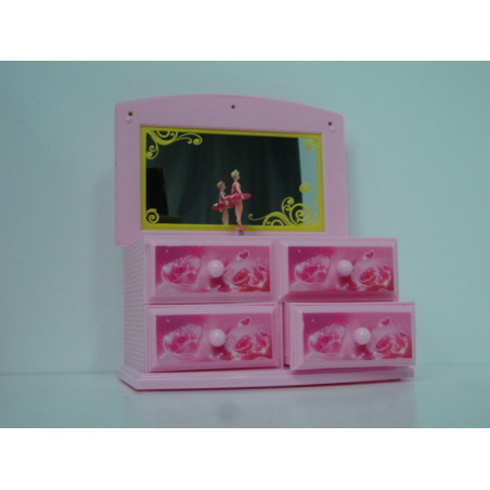 JOYERO MUSICAL ALEX BOG PLASTICO C/ESPEJO Y CAJONES MT743