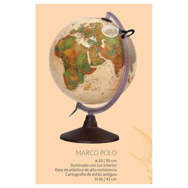 ESFERA LUMINOSA NOVARICO MARCO POLO MARRON 26CM