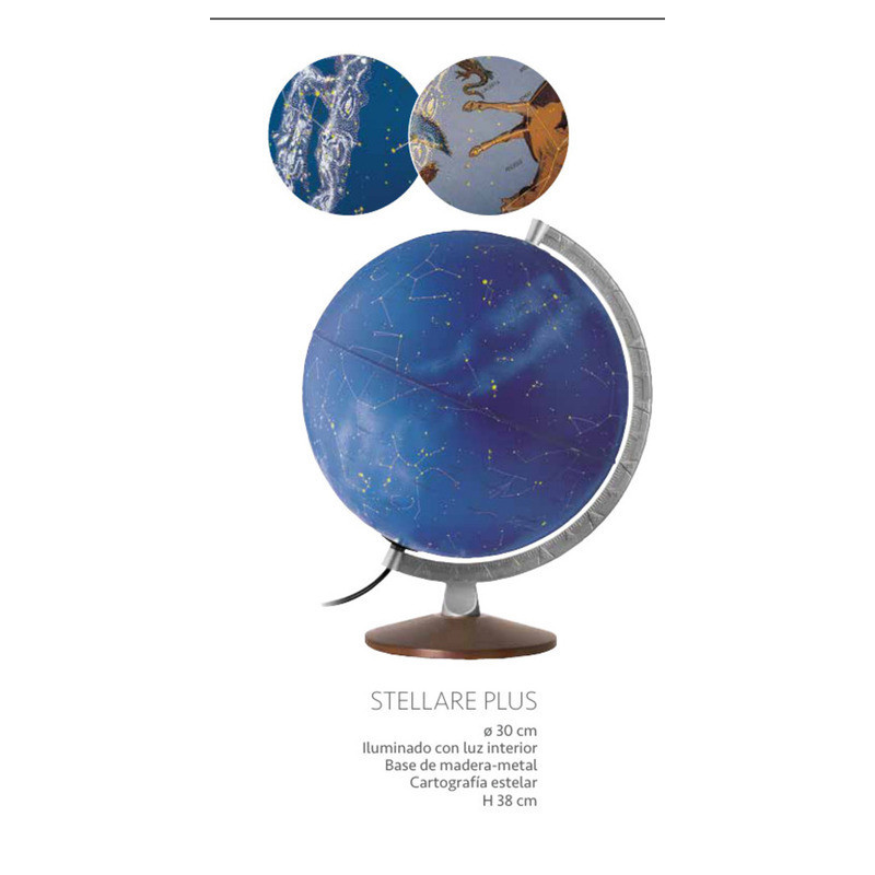 ESFERA LUMINOSA NOVARICO STELLARE ZODIACO AZUL 30CM PIE PLASTICO