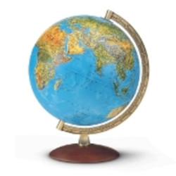 ESFERA LUMINOSA NOVARICO ASTRA LUXE 30CM PIE MADERA AZUL