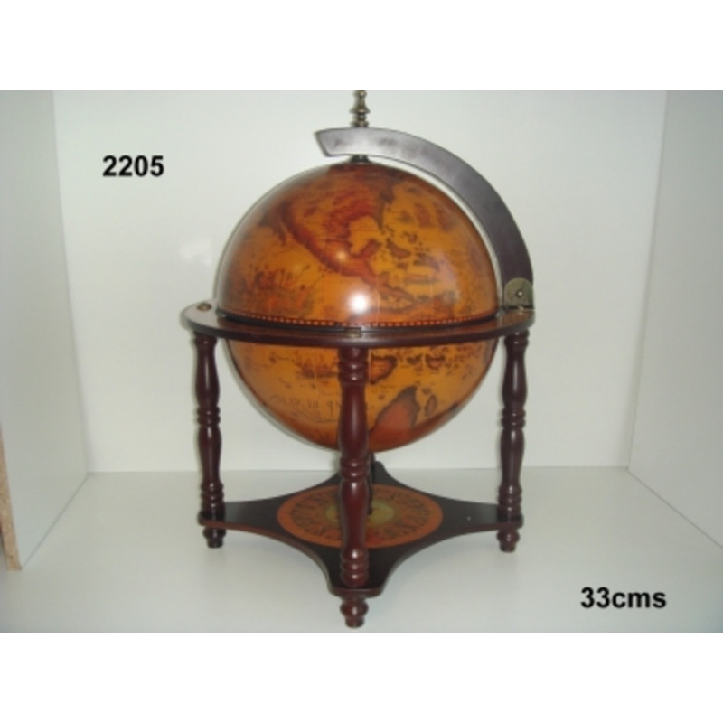 ESFERA WG ANTICUS MARRON SOBREMESA 40CM MUEBLE BAR 2205 ^