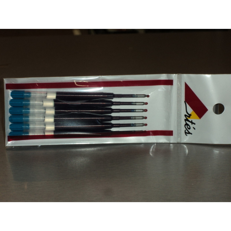 RECAMBIO BOLIGRAFO IMITACION PARKER GEL AZUL PTE 6U