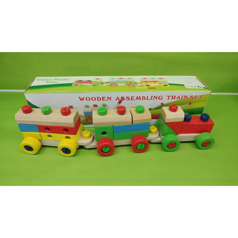 JUEGO MADERA ABAIMPORT TREN MADERA PARA MONTAR REF 028